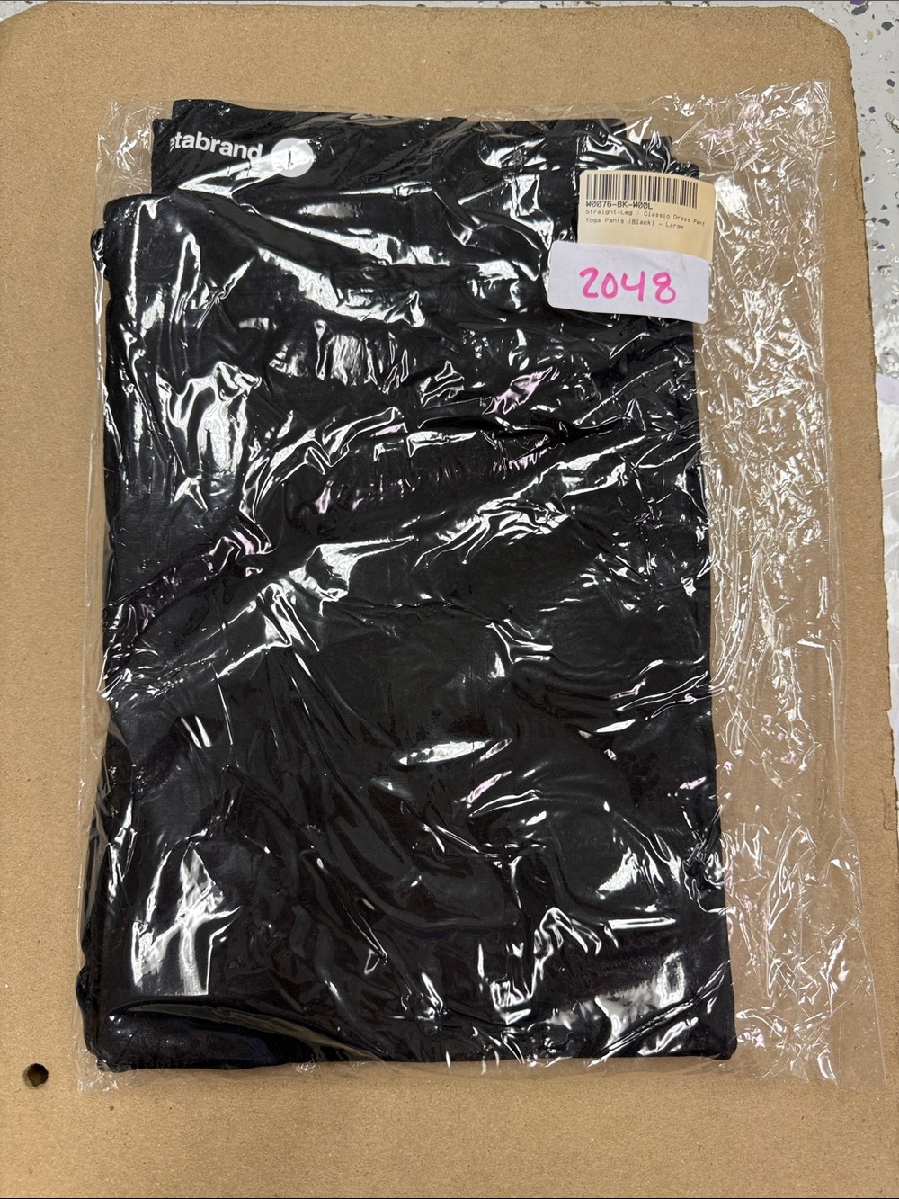 New Betabrand Black Straight Classic Dress Pant Yoga Pants Large